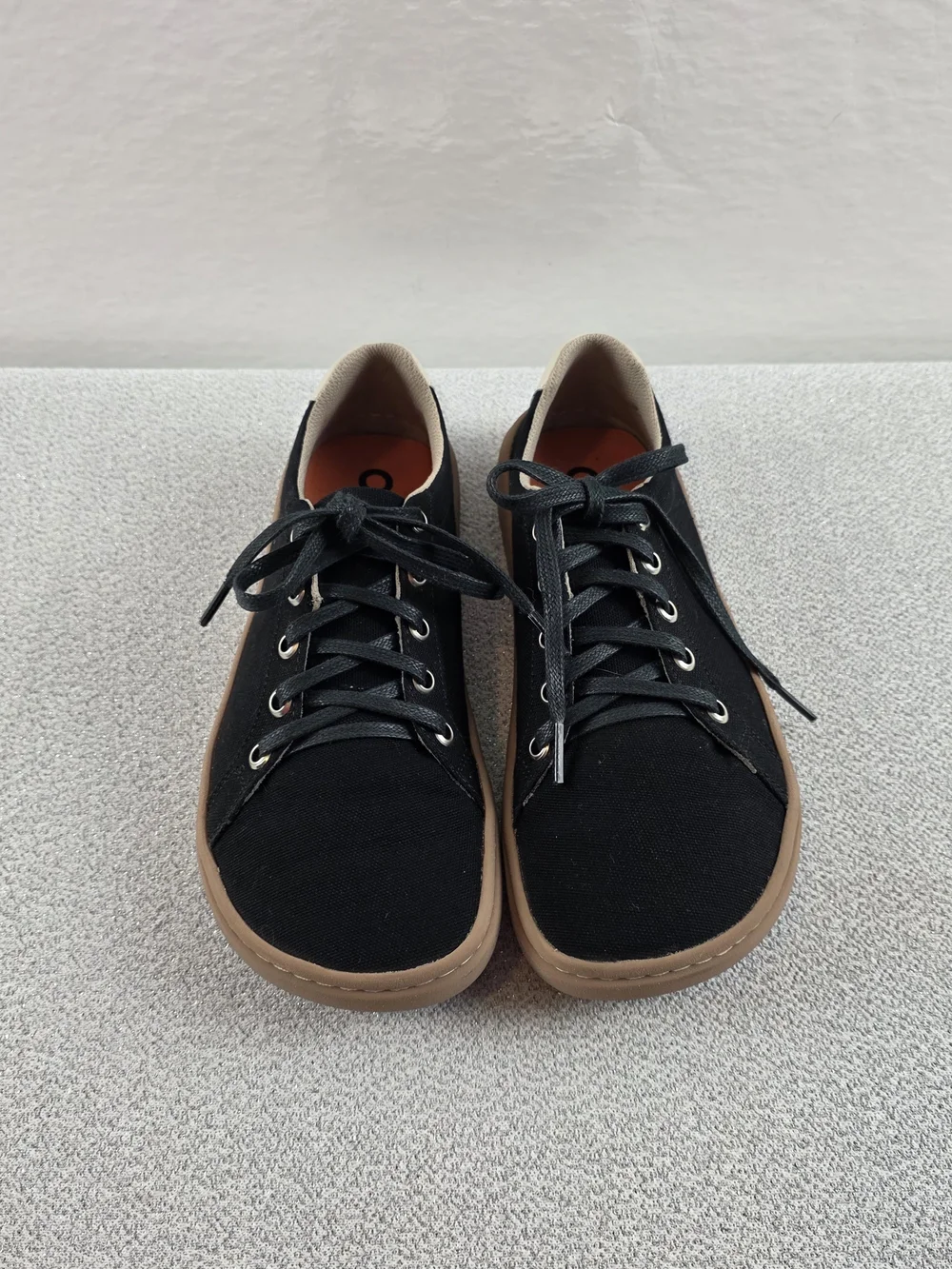 Origo The Women's Everyday Sneaker Barefoot Shoes Black Canvas 7.5